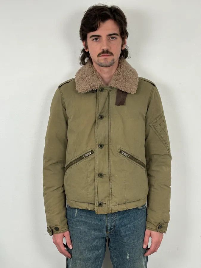 Burberry Burberry Khaki Olive Cargo Shearling Collar Bomber Jacket Size US S / EU 44-46 / 1 - 2 Thumbnail