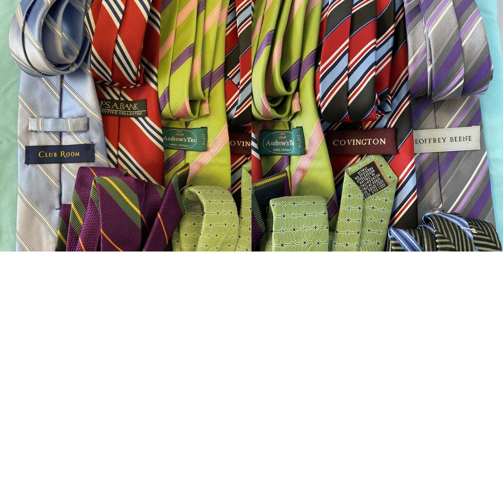 Club Room Mix Brands Lot of 8 Mens Ties - Club Room / Jos A Bank - Silk - Striped Pattern - Multicolor - Classic Width - 100% Silk - Men Size ONE SIZE - 8 Thumbnail