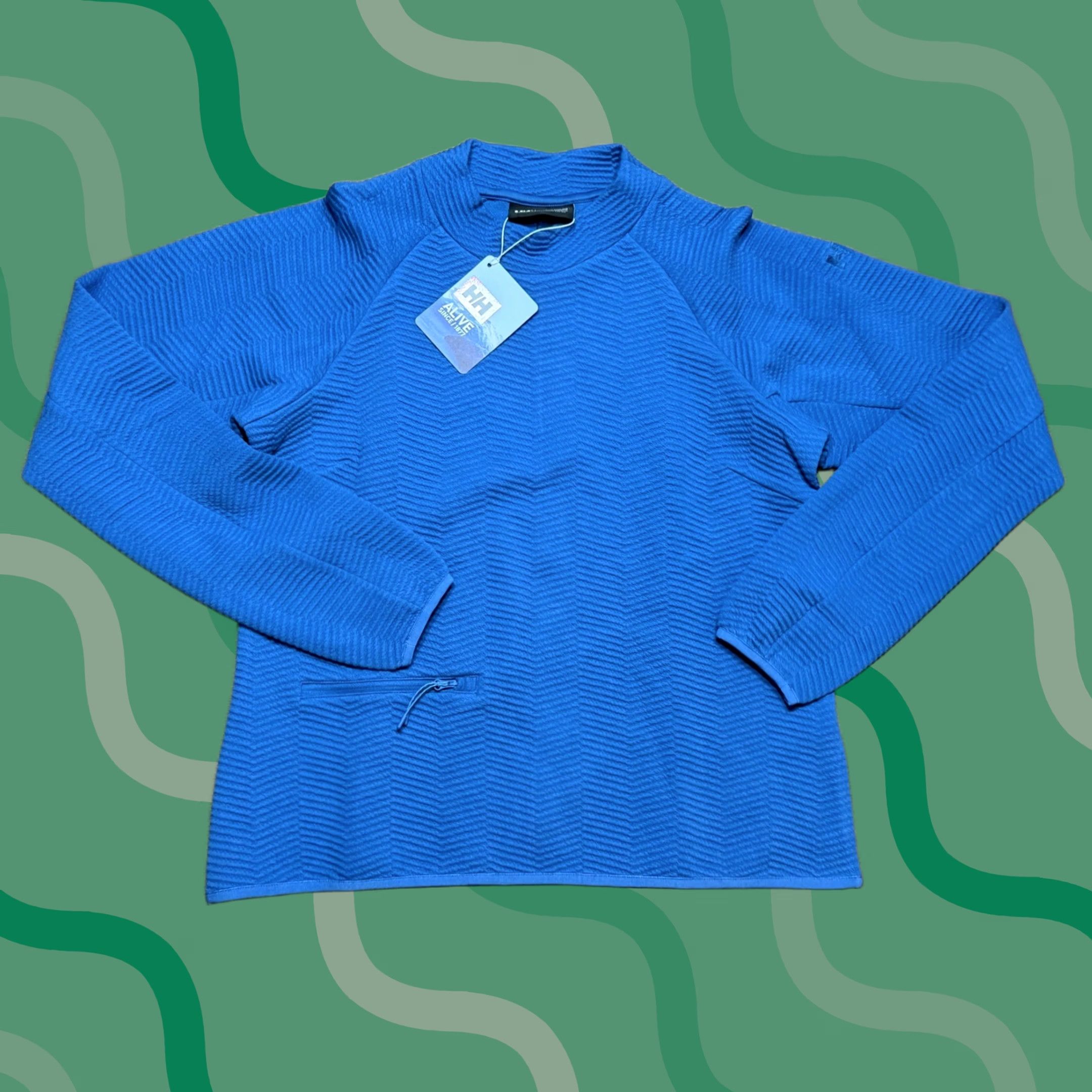 Helly Hansen Helly Hansen Allure Pullover Blue Textured Knit Mock Neck Top Women's M Size M / US 6-8 / IT 42-44 - 1 Thumbnail
