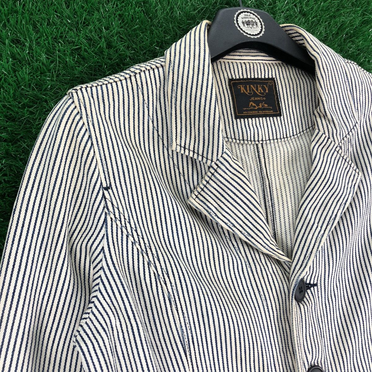 Hysteric Glamour Vintage 90's Hysteric Glamour Hickory Stripe Denim Jacket Size XS / US 0-2 / IT 36-38 - 3 Thumbnail