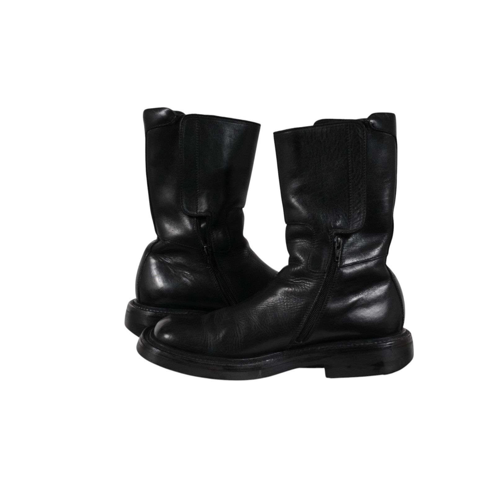 Prada Aw99 Vintage Square Toe Boots Black Leather - 02555 Size US 8.5 / EU 41-42 - 10 Thumbnail