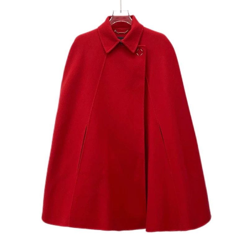 Versace Versace Wool lapel cape coat coat Size L / US 10 / IT 46 - 1 Thumbnail