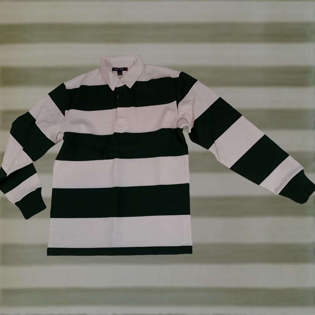 Vintage VINTAGE Sport-Tek Striped Shirt Button-Up Green&White Rugby Shirt S Child? Size US S / EU 44-46 / 1 - 1 Thumbnail