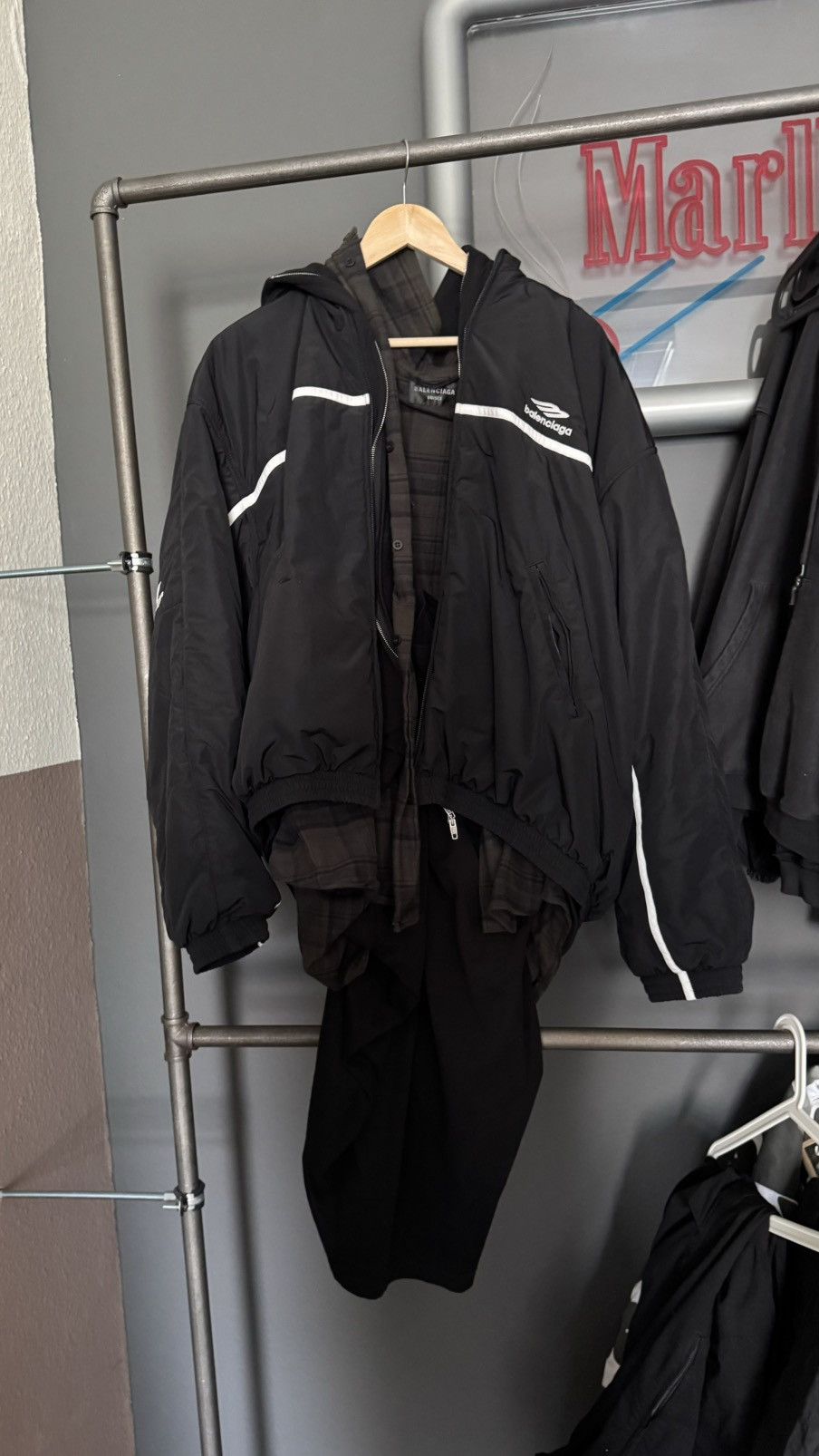 Balenciaga 3B SPORTS ICON LAYERED TRACKSUIT JACKET | Grailed