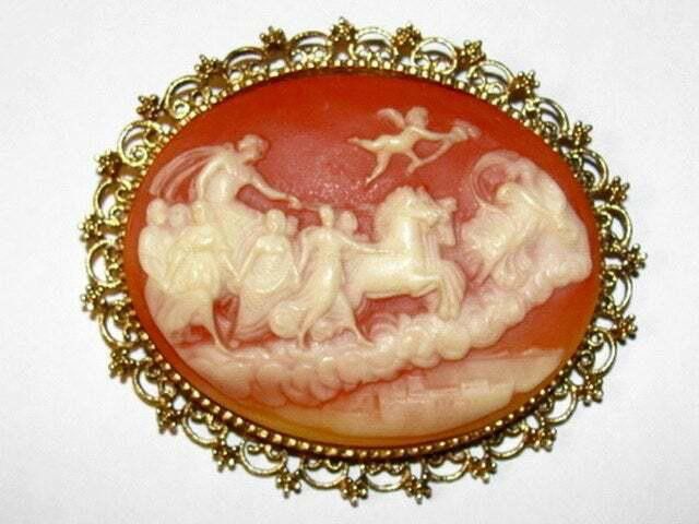 Other Large Resin Cameo of Apollo in Chariot and Aurora Pin Brooch Size ONE SIZE - 1 Thumbnail