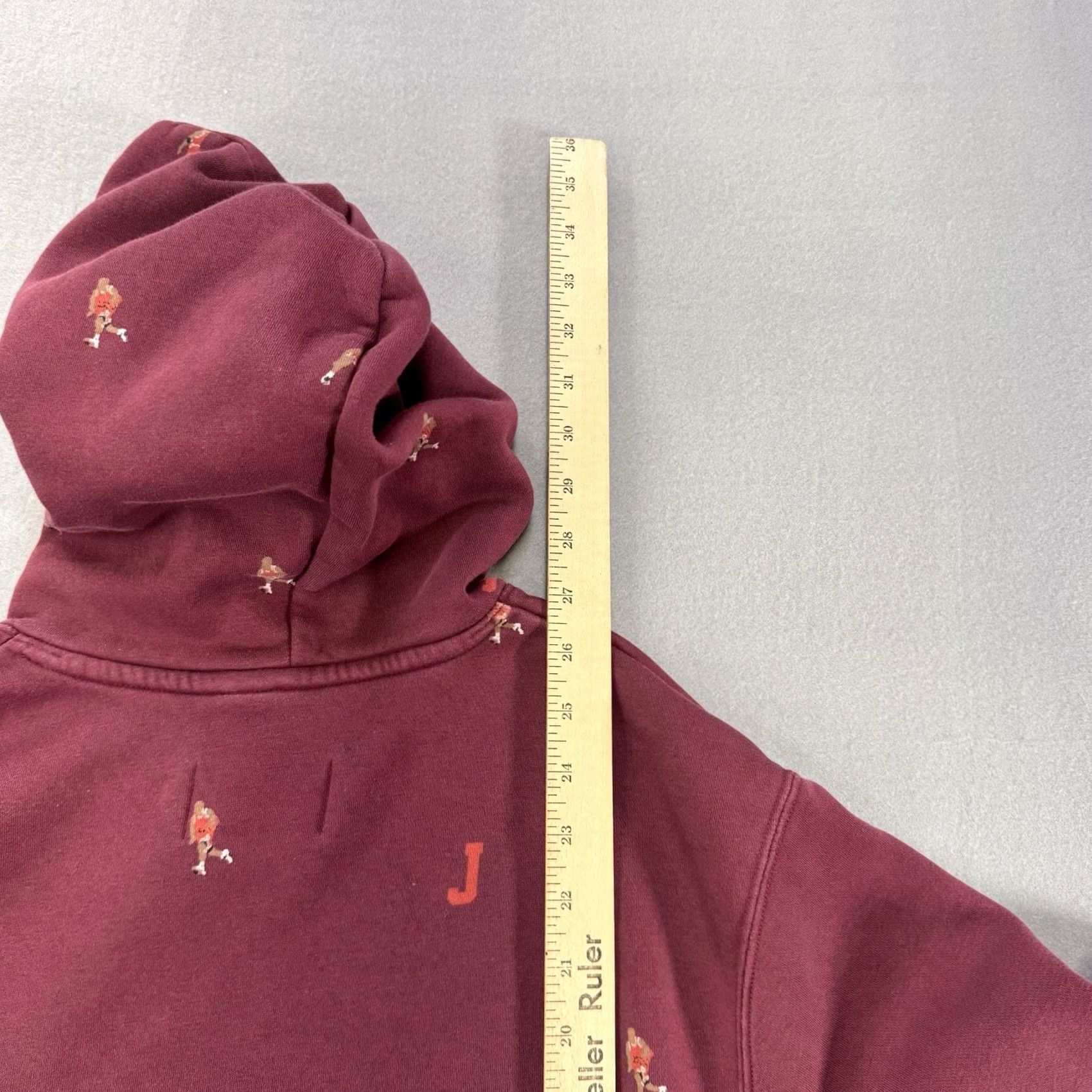 Jordan Brand Nike Jordan Hoodie Mens S Red Pullover All Over Print AOP Lightweight Fleece Sweatshirt Sports Style 90s Era (Jordan Essentials) Size US S / EU 44-46 / 1 - 6 Thumbnail