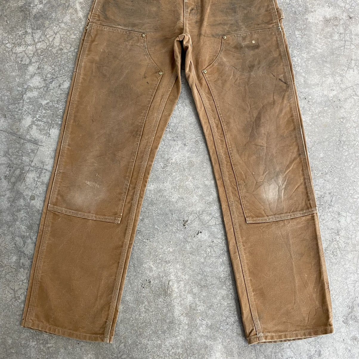Carhartt VTG Carhartt Double Knee Faded Tan Dirty Carpenter Pants Size US 29 - 3 Thumbnail