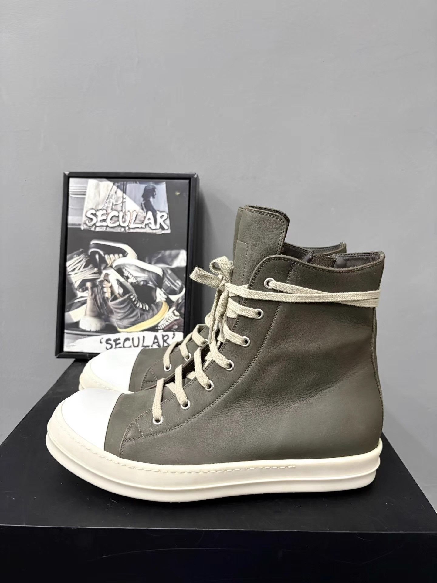 Rick Owens Rick Owens Mainline Grey Brown Ramones High-Tops K34 Size US 11 / EU 44 - 2 Thumbnail