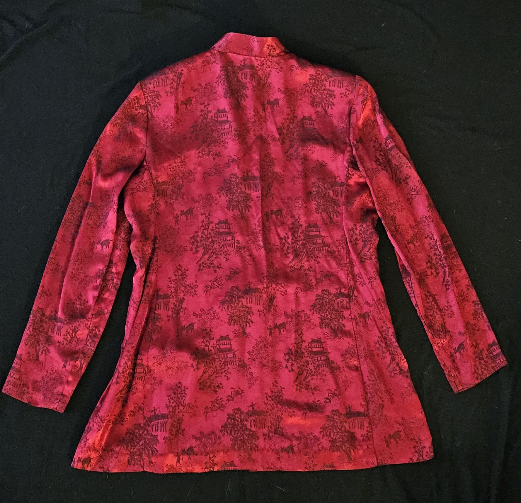 Other R & M Richards by Karen Kwong red & black satin tunic Size L / US 10 / IT 46 - 2 Thumbnail