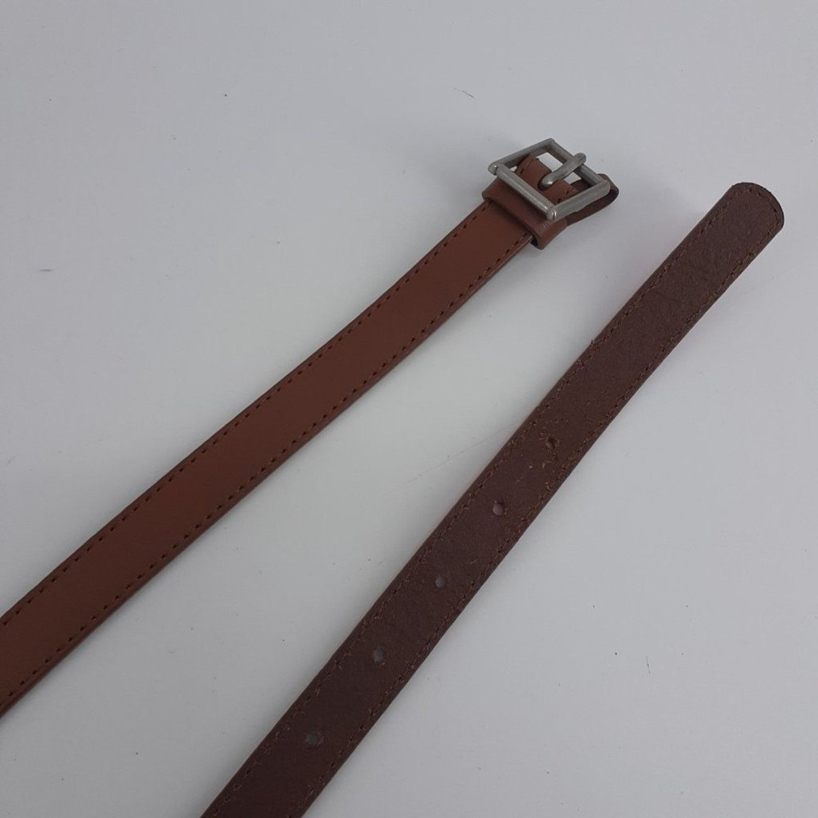 Gap Gap Women Size Small Belt Skinny Two Tone Brown Pink Leather Size ONE SIZE - 4 Thumbnail