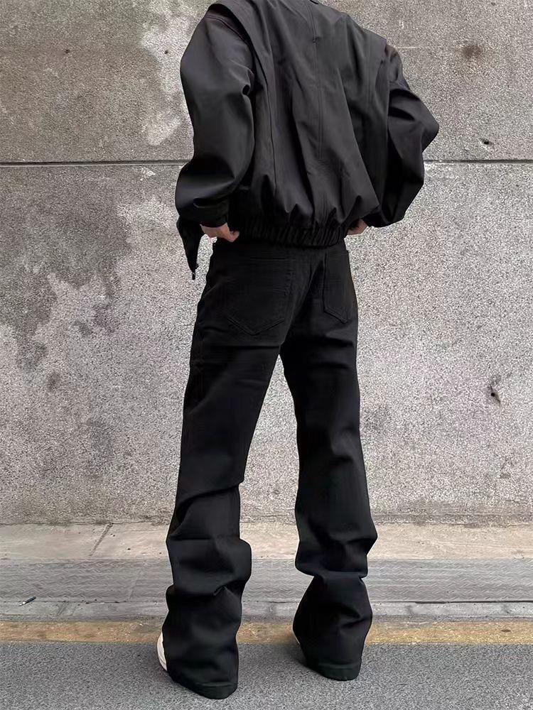 Vintage straight leg micro flare casual micro stretch jeans