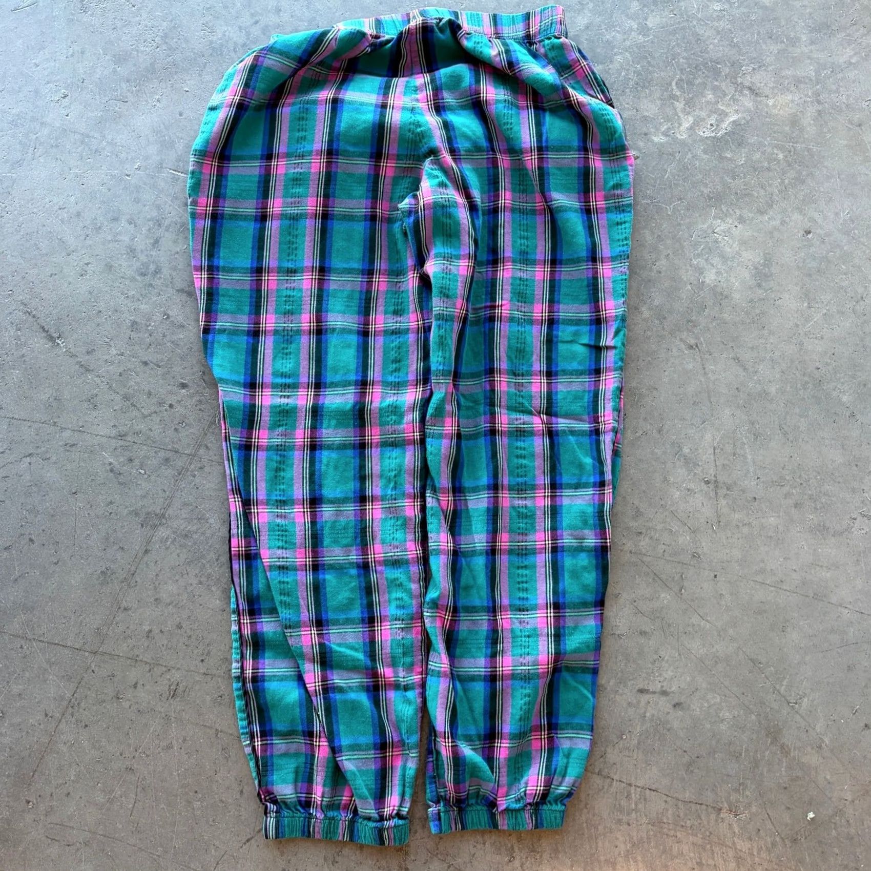 Victoria's Secret VINTAGE Victoria's Secret Plaid Lounge Sweatpants Teal Pink Women's Small XS? Size 28" / US 6 / IT 42 - 2 Thumbnail