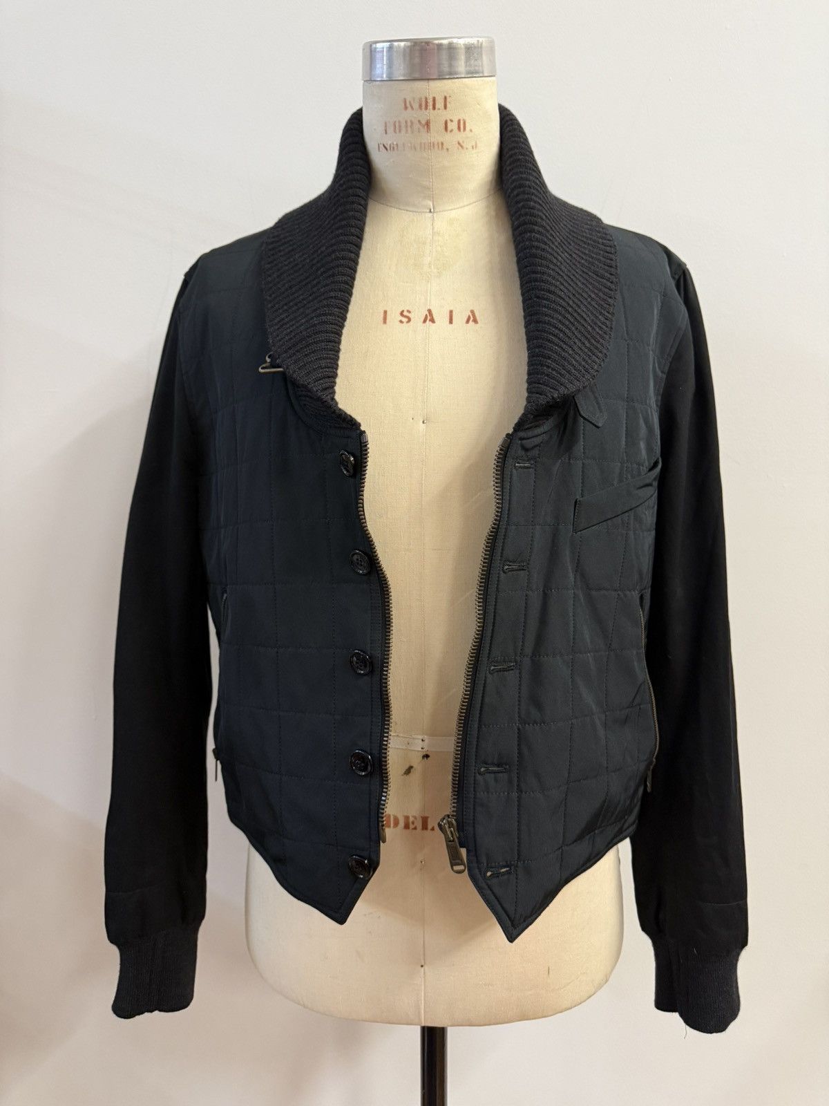 Yves Saint Laurent YSL Quilted Hybrid Bomber Jacket - Slate/Black - Size 54 Size US L / EU 52-54 / 3 - 14 Thumbnail