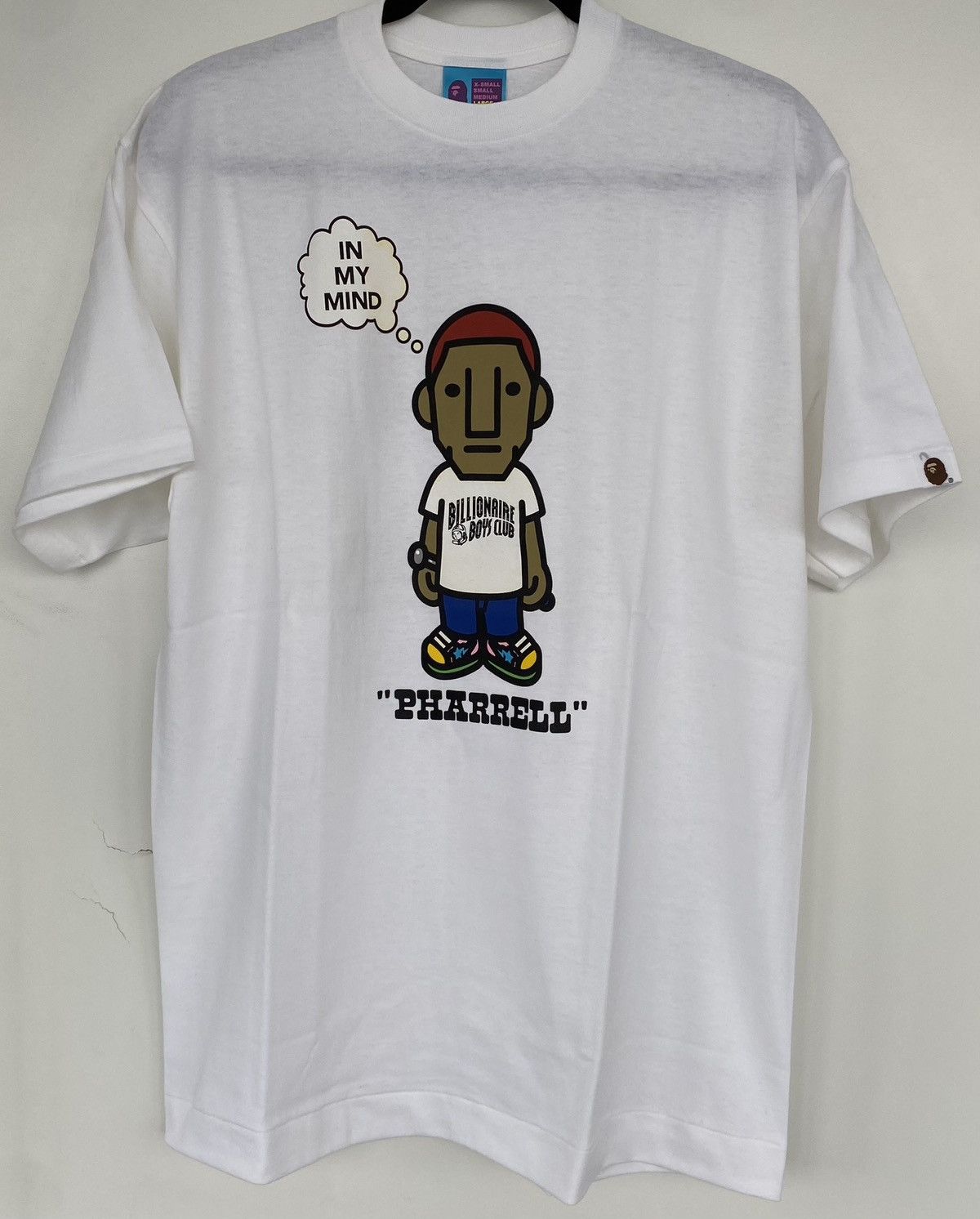 image of Very OG A Bathing Ape X Pharrell “In My Mind” Tee in White, Men's (Size Large)