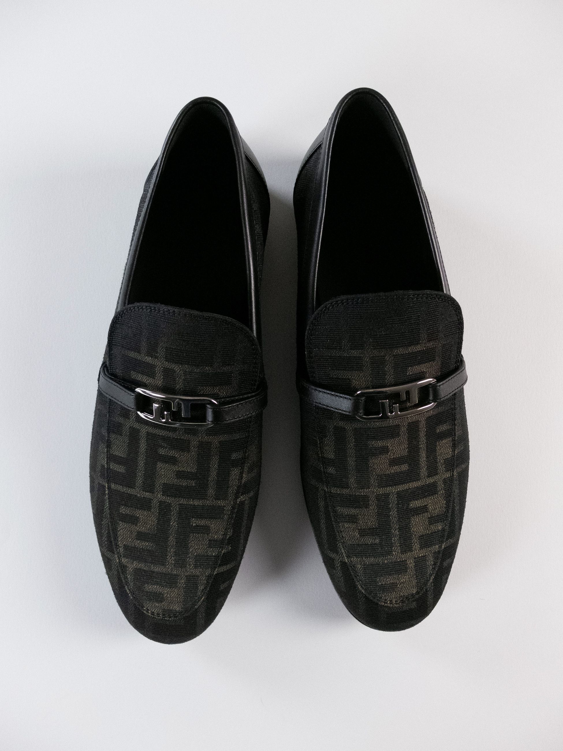 Fendi FENDI O'Clock brown FF monogram loafers with logo plaque Size US 9 / EU 42 - 3 Thumbnail