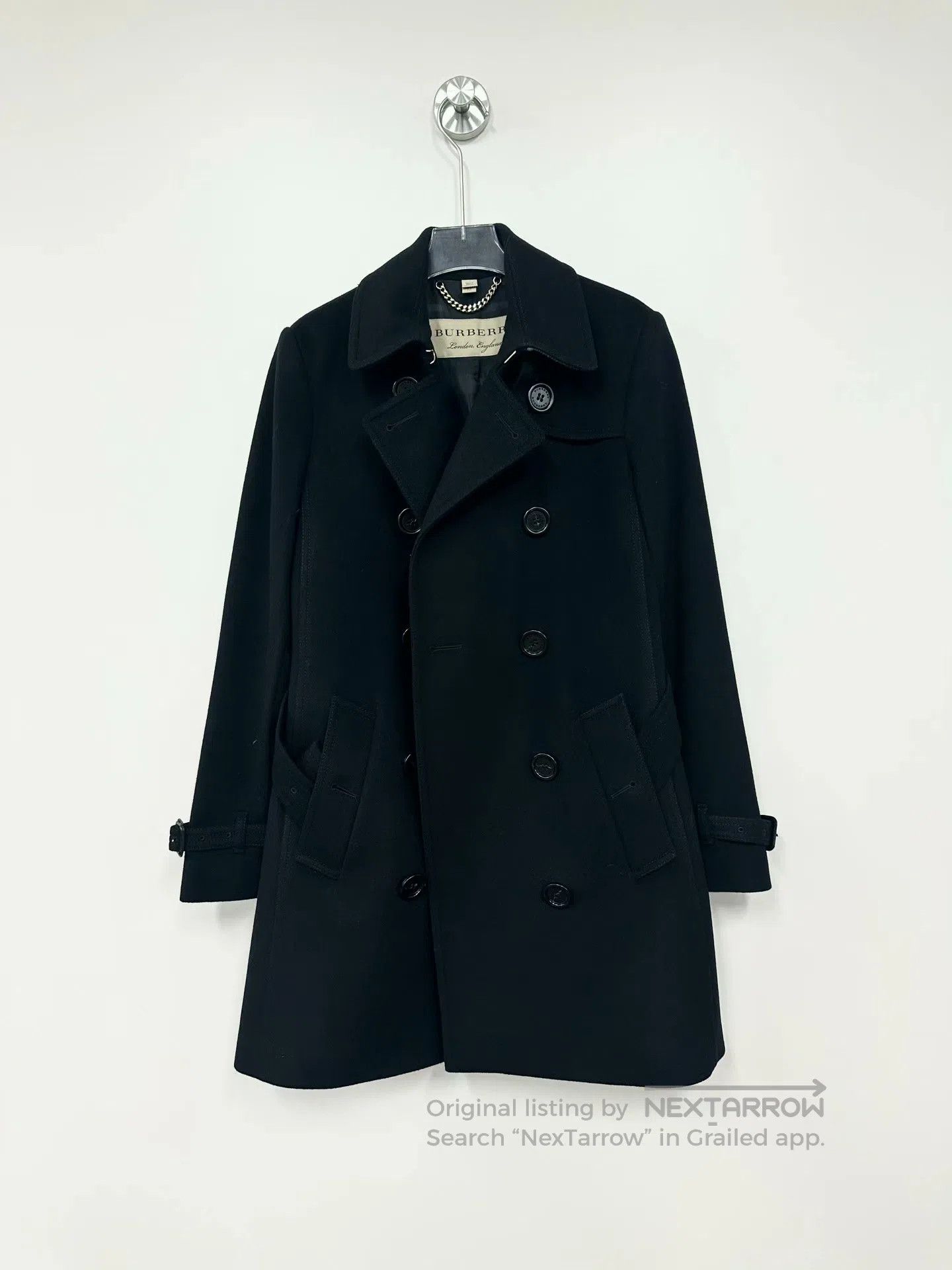 Burberry Burberry Classic Black Double Breasted Tweed Coat Jacket| Size XS / US 0-2 / IT 36-38 - 1 Thumbnail