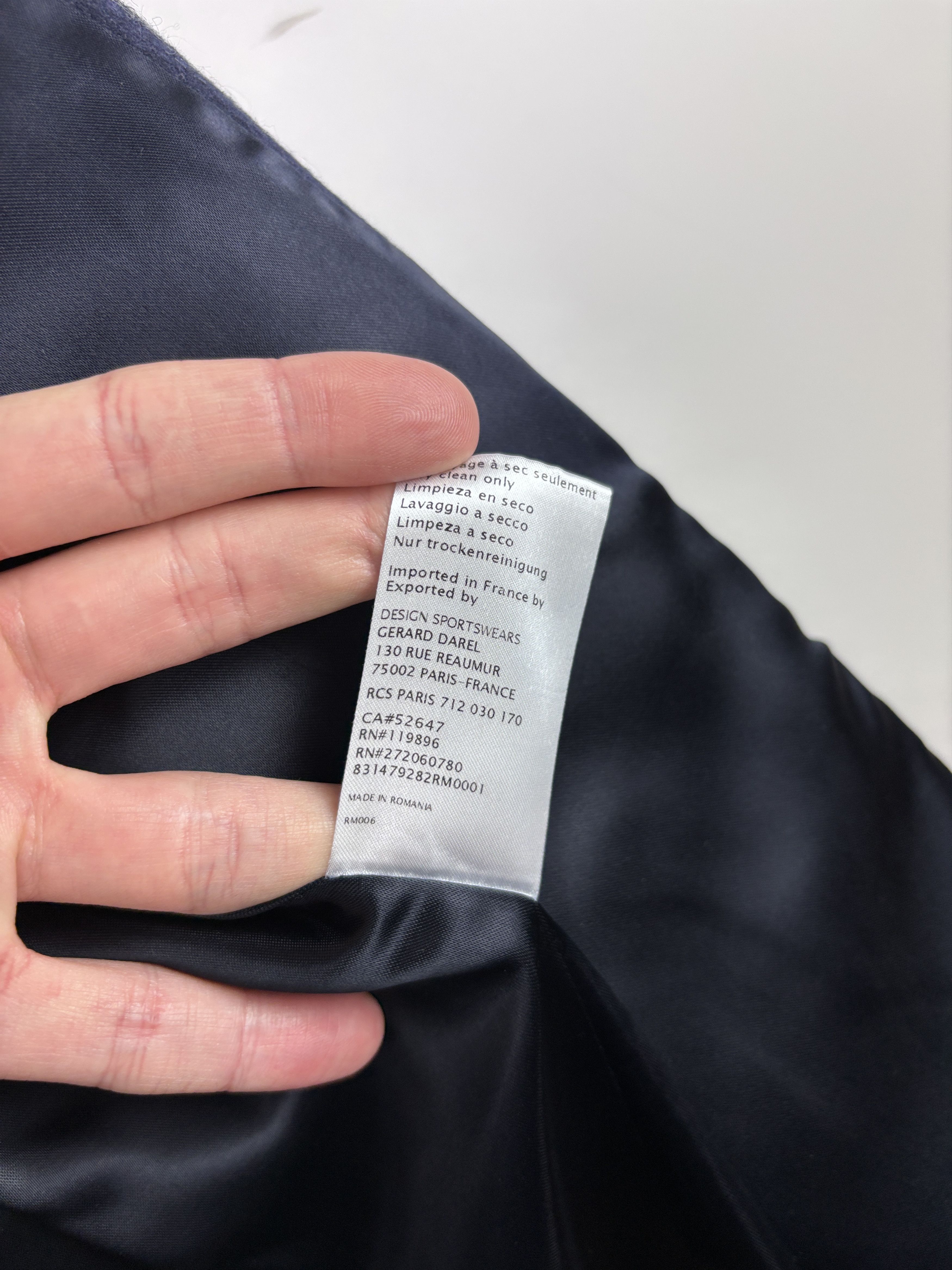 Gerard Darel Paris Double Breasted Wool Coat Navy Blue 38