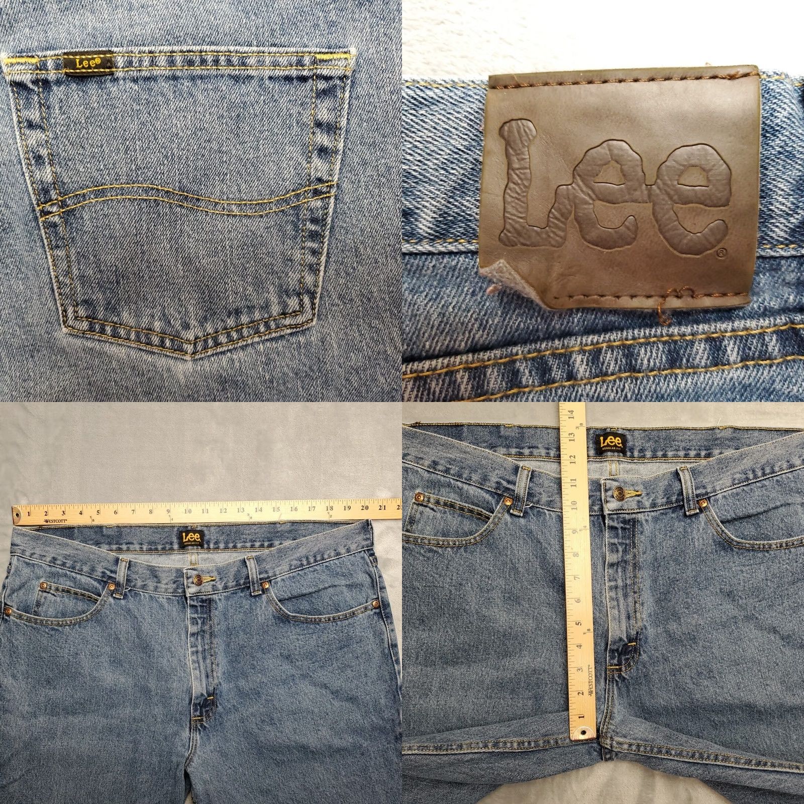 Lee Lee Jeans Mens 40x32 Blue Denim Regular Fit 100% Cotton Everyday Comfort Pants Size US 40 / EU 56 - 8 Thumbnail