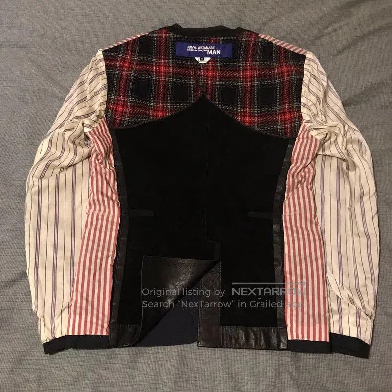 Junya Watanabe Comme des Garcons Leather Panel Blazer. Size US L / EU 52-54 / 3 - 3 Thumbnail