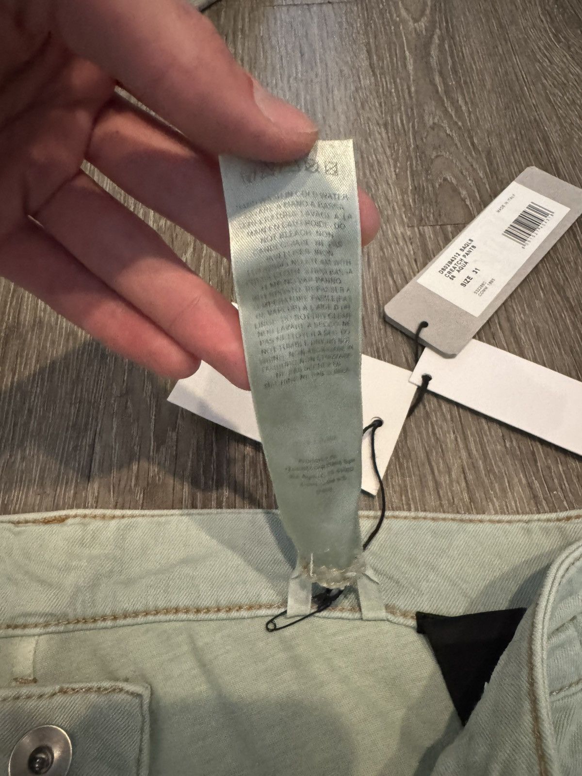 Rick Owens Rick Owens Easy Creatch Cargo Pants in Shredded Aqua FW22 Size US 34 / EU 50 - 12 Thumbnail