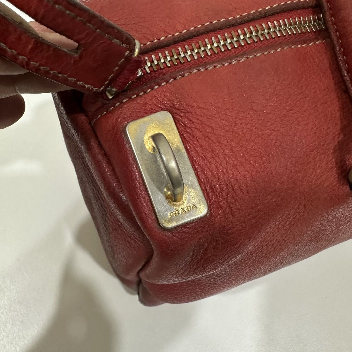 Prada PRADA VITELLO DAINO LEATHER BAULETTO MINI BOSTON BAG Size ONE SIZE - 10 Thumbnail
