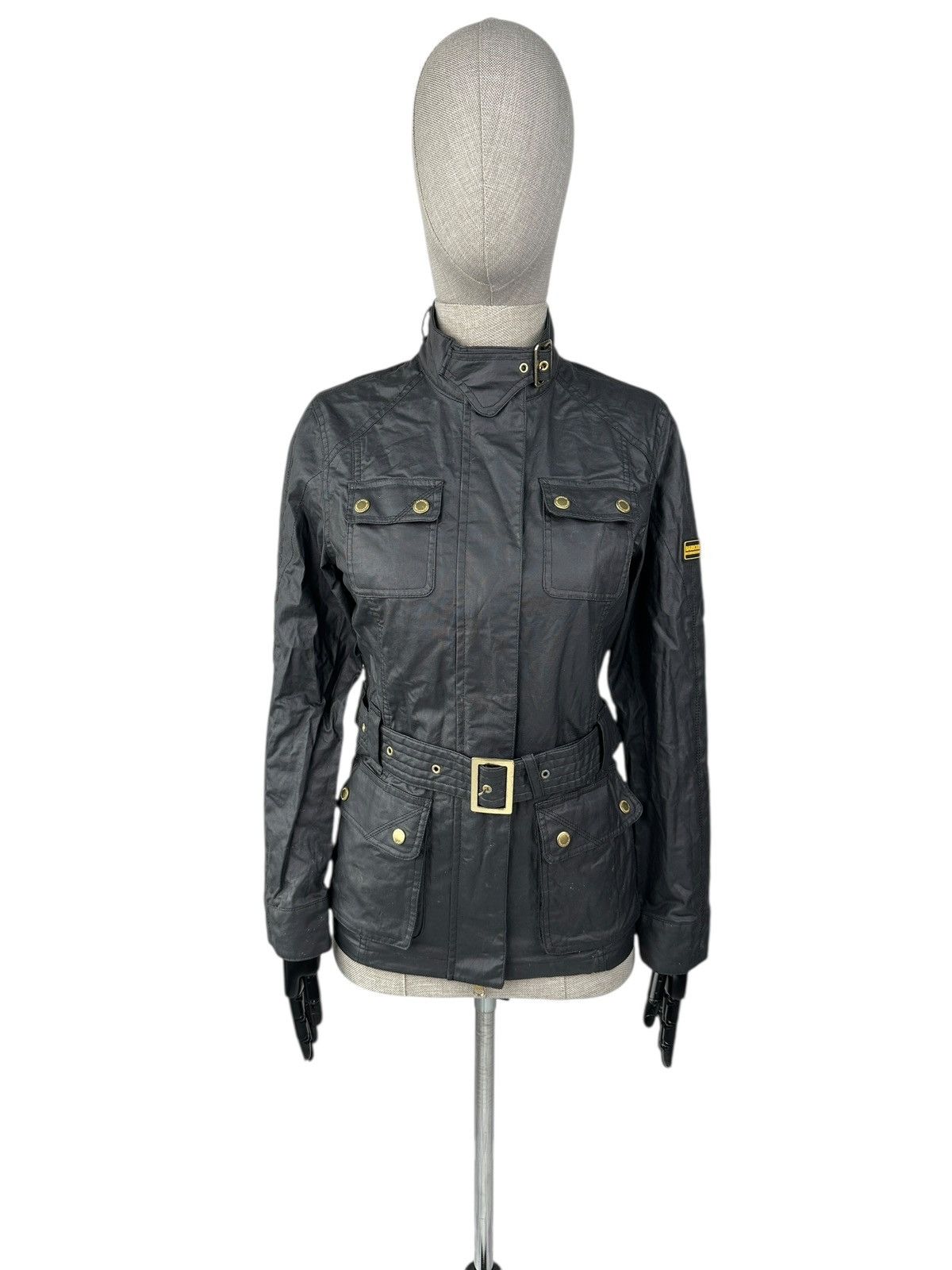 Barbour BARBOUR INTERNATIONAL Bearings Linen Cotton Biker Jacket Size S / US 4 / IT 40 - 1 Thumbnail