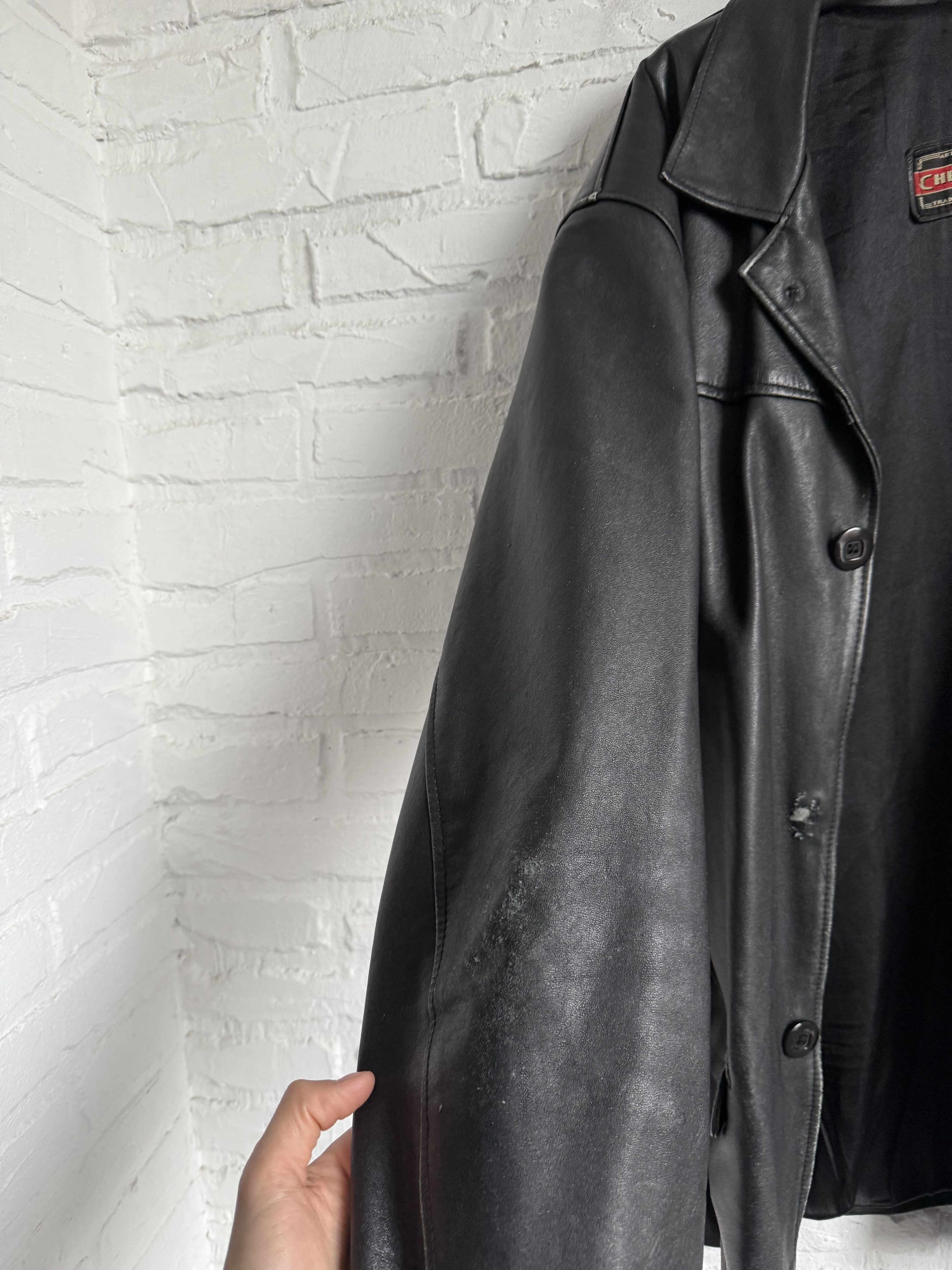 Chevignon Vintage 80s Chevignon leather coat jacket Size US XL / EU 56 / 4 - 8 Thumbnail
