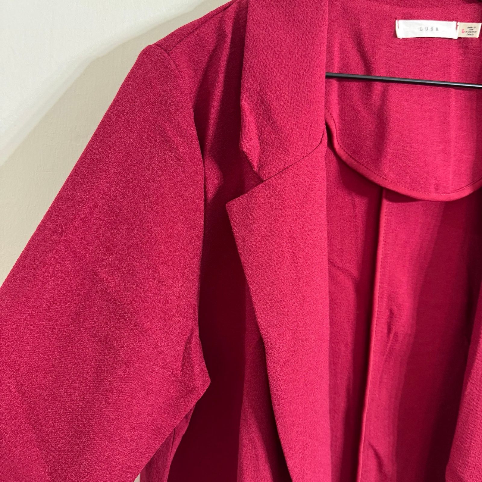 Other Lush Red Pink Open Front Jacket Blazer Size Large Size L / US 10 / IT 46 - 4 Thumbnail
