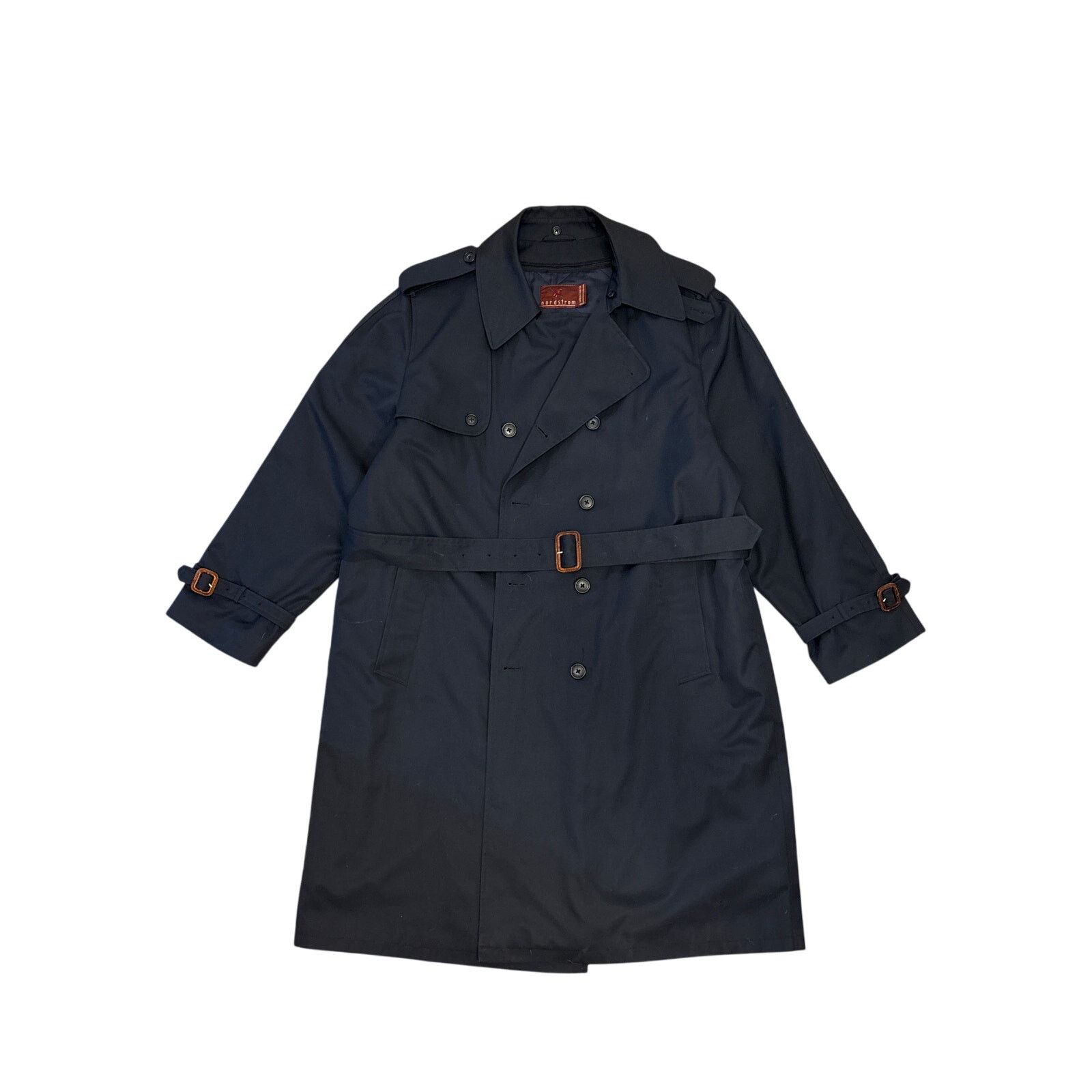 Nordstrom Vintage 80s Nordstrom Double Breasted Trench Coat Navy 46R Size US XL / EU 56 / 4 - 2 Thumbnail