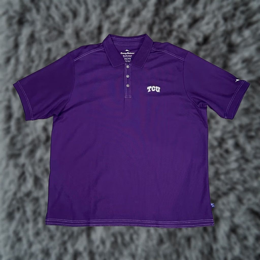 Tommy Bahama TCU Horned Frogs Tommy Bahama The Emfielder Core Knit Polo NWOT 2XL Purple Men Shirt Size US XXL / EU 58 / 5 - 1 Thumbnail