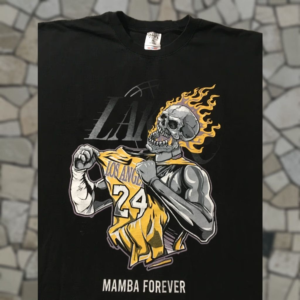 Vintage VINTAGE Kobe Bryant Mamba Forever 4XL Shirt Mens Black Cotton Skull Flames 24 laker Nike? Size US XXL / EU 58 / 5 - 1 Thumbnail