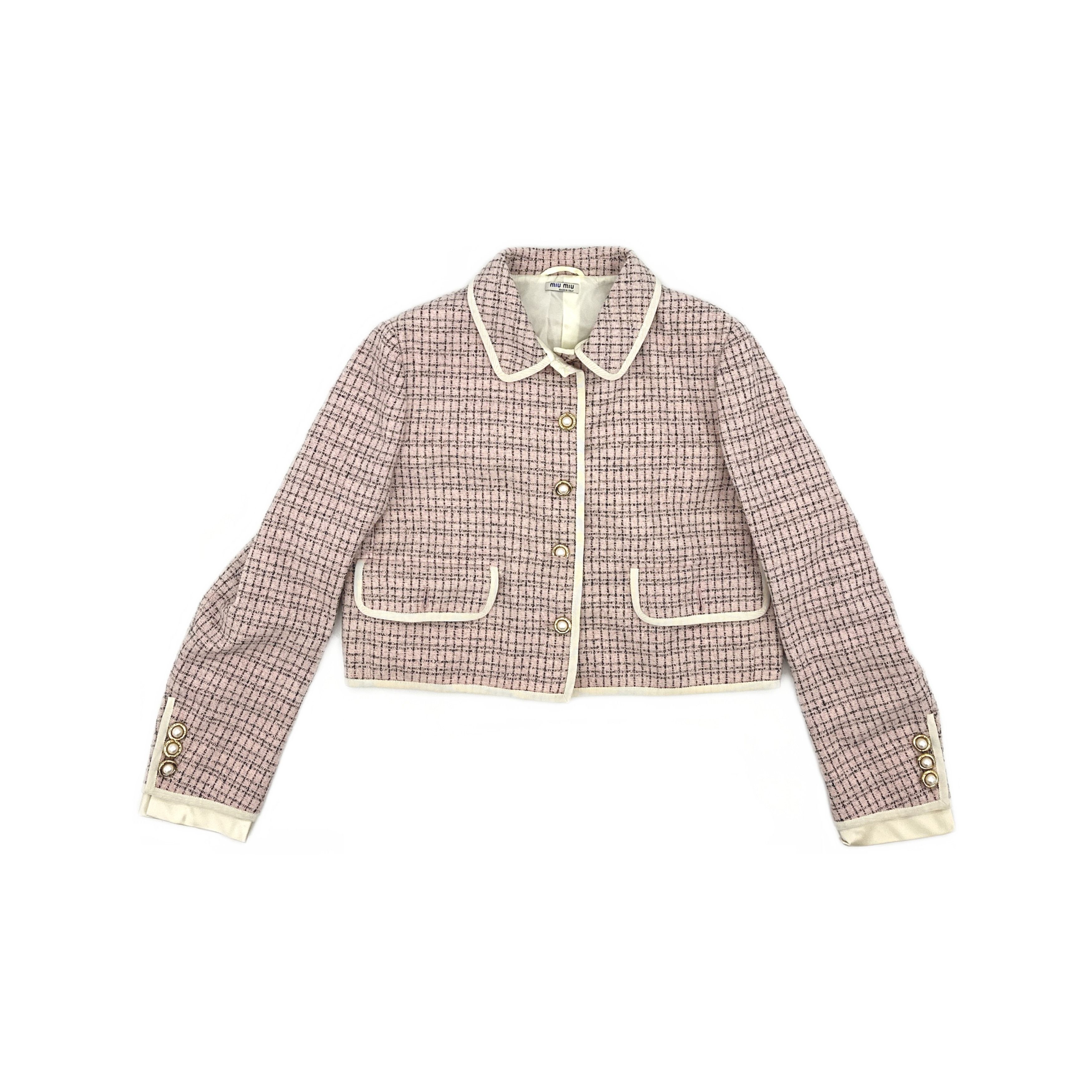 Miu Miu Miu Miu Pink Plaid Jacket Size 42 Size M / US 6-8 / IT 42-44 - 1 Thumbnail