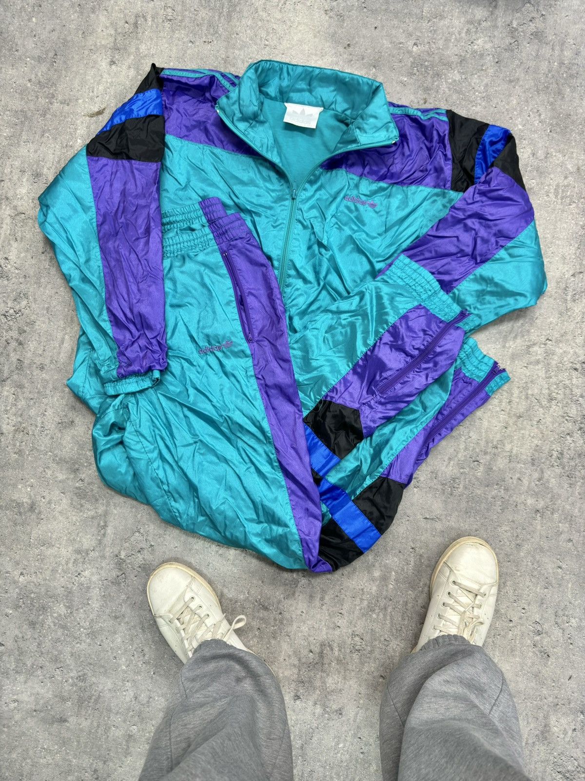 Adidas × Streetwear × Vintage ᶠᵃⁿᶜʸᵍᵘʸ 80s Adidas Tracksuit Set Rave ...