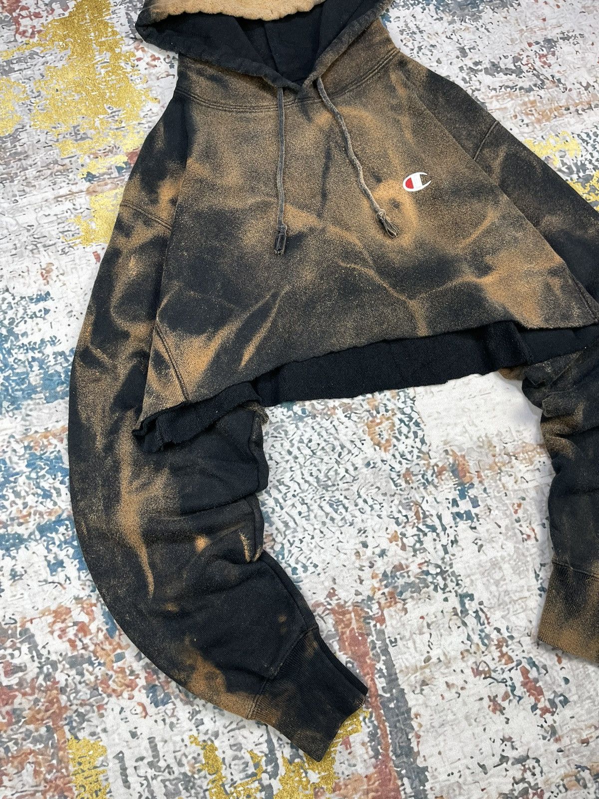 Champion Vintage CHAMPION Tie Dye Cut Crop Sweatshirt Size US M / EU 48-50 / 2 - 3 Thumbnail