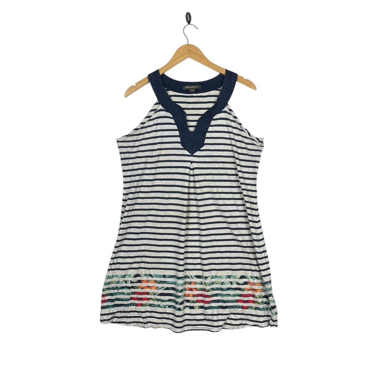 Tommy Bahama Tommy Bahama Striped Halter Tunic Dress Nautical Tropical Size L / US 10 / IT 46 - 1 Thumbnail