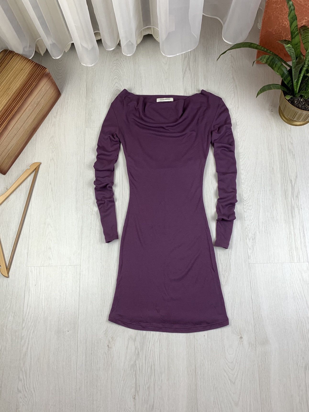 Pierre Balmain Pierre Balmain Womens Long Sleeve Purple Dress Size IT 40 Size S / US 4 / IT 40 - 2 Thumbnail