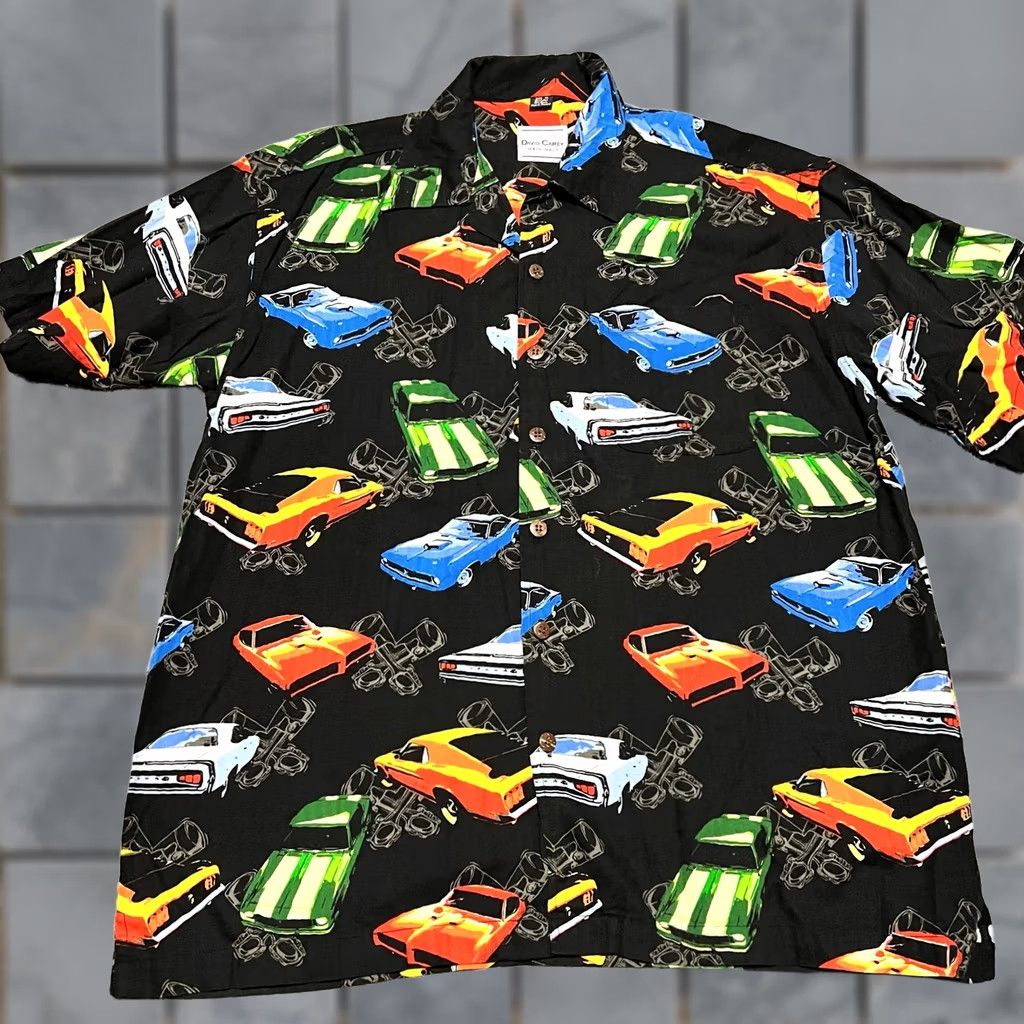 Vintage David Carey Originals Black XL Regular Button Up Classic Cars Print Size US XL / EU 56 / 4 - 1 Thumbnail