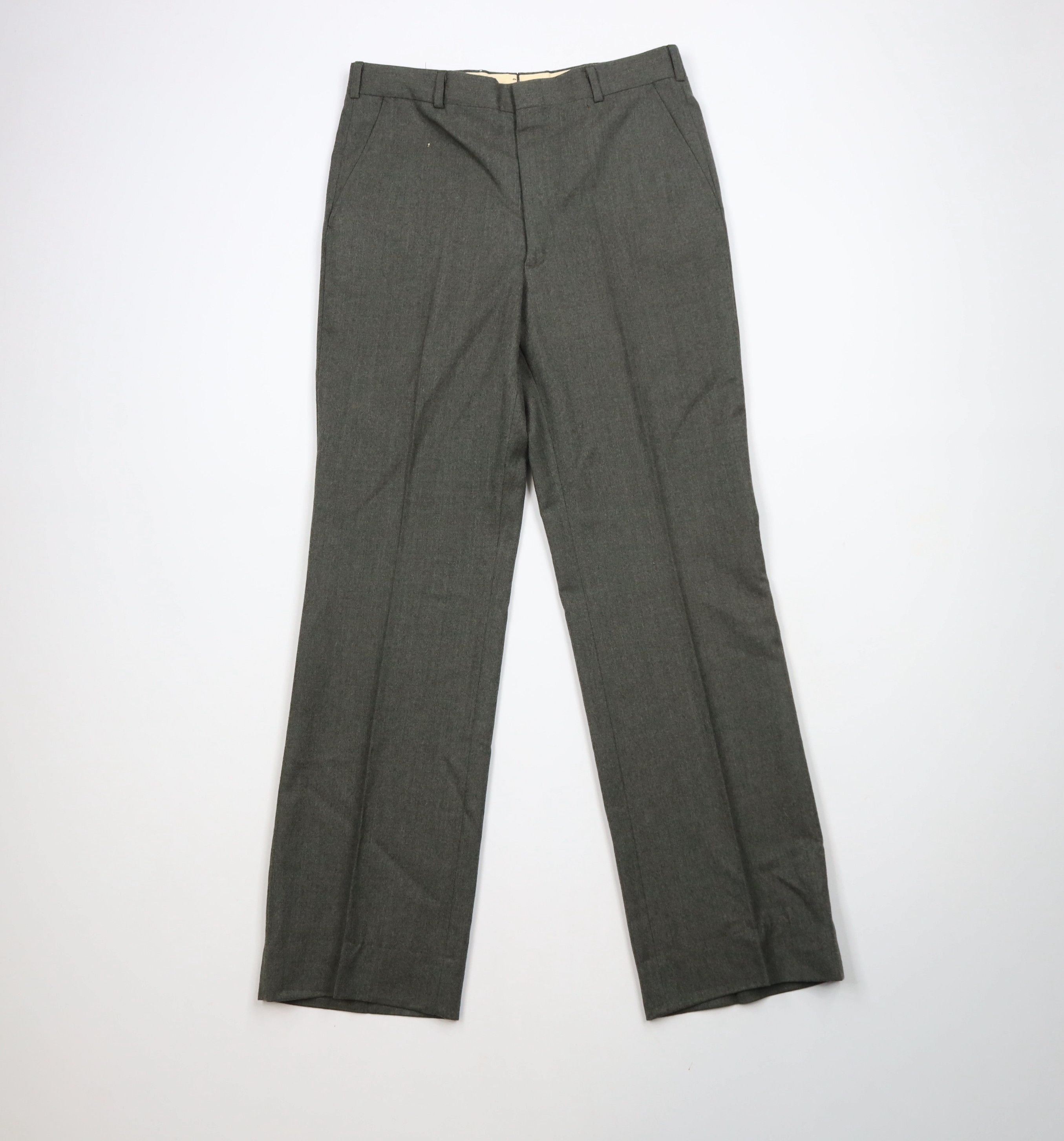 Vintage Vintage 60s Streetwear Wool Wide Leg Chino Pants Green USA Size US 30 / EU 46 - 1 Thumbnail