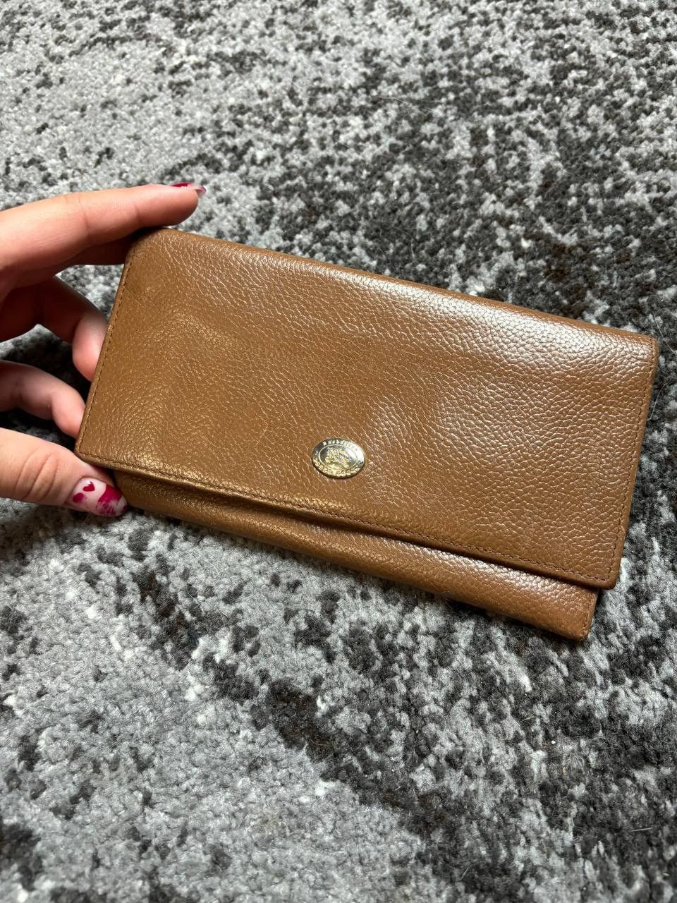 Burberry × Vintage Vintage Y2K Burberry Leather Brown Luxury Long Wallet Size ONE SIZE - 1 Thumbnail