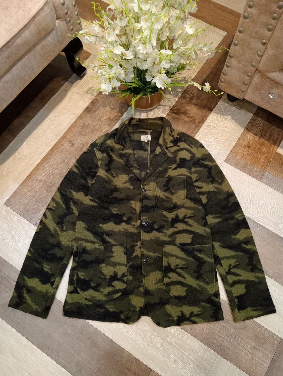 Japanese Brand GREEN LABEL RELAXING JAPAN HAIR CAMOUFLAGE JACKET - SIZE L Size US L / EU 52-54 / 3 - 2 Thumbnail