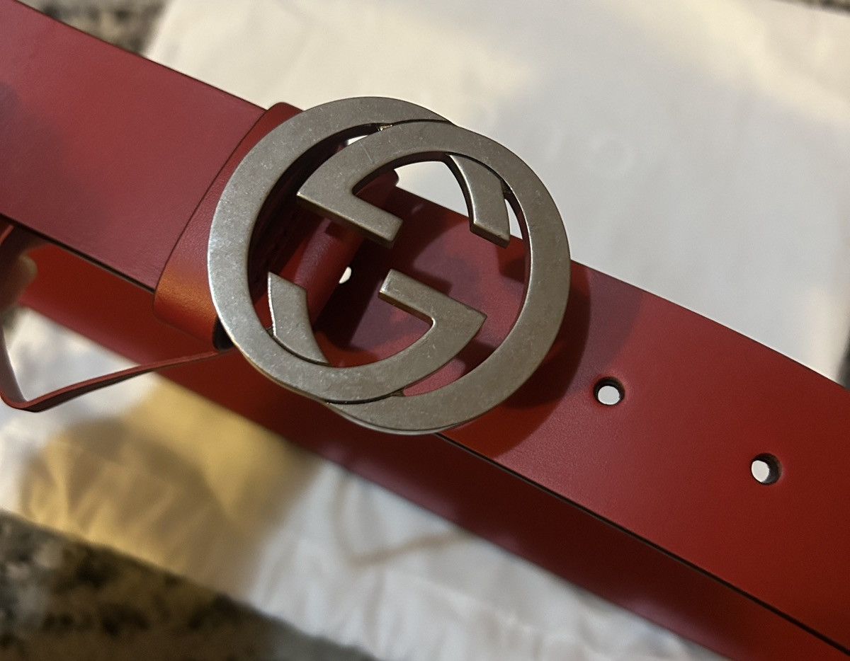 Gucci Gucci GG Interlocking Belt Red Size ONE SIZE - 4 Thumbnail