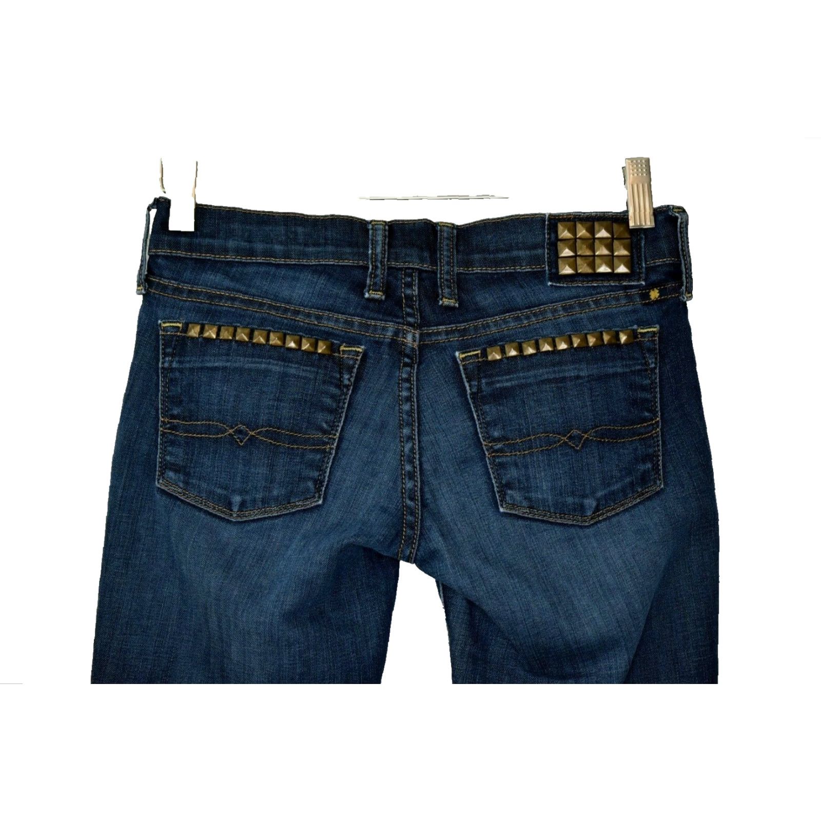 Lucky Brand Lucky Brand Charlie Skinny Jeans Womens 28x33 Slim Denim Blue Studded Distressed 00/24 Size 28" / US 6 / IT 42 - 3 Thumbnail