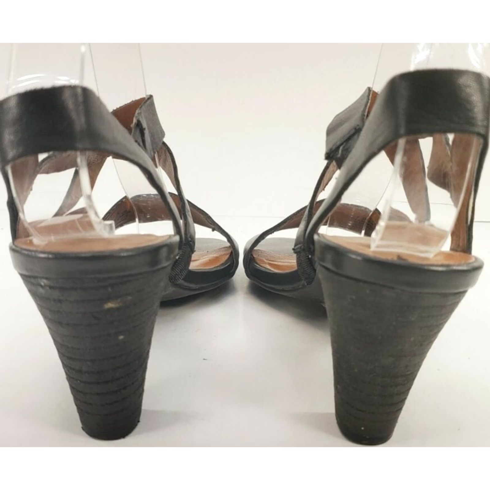 Lucky Brand Lucky Brand Women's Slingback Sandals Size 7.5 High Heel Open Toe Black Leather Heel Style Block Slingback Sandal Women Shoes Size US 8 / IT 38 - 6 Thumbnail