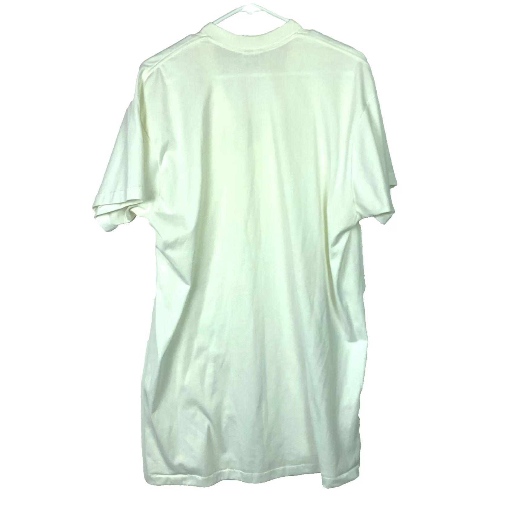 Sears VINTAGE Golden Comfort White T-Shirt 2XLT 70s Sears Polyester Blend Short Sleeve V-Neck Unisex Adults Shirt Mens Womens Size US XXL / EU 58 / 5 - 7 Thumbnail