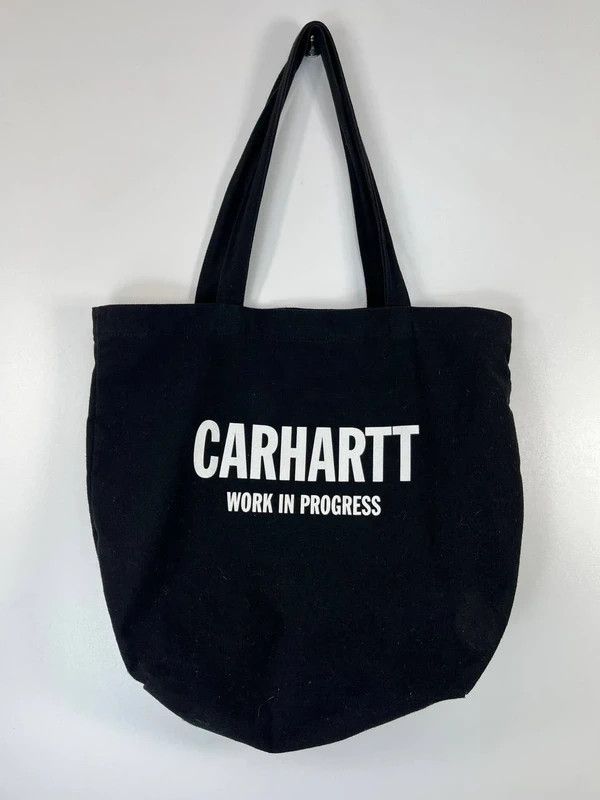 Carhartt Carhartt Wip Logo Tote Bag Black Canvas One Size Unisex Size ONE SIZE - 1 Thumbnail