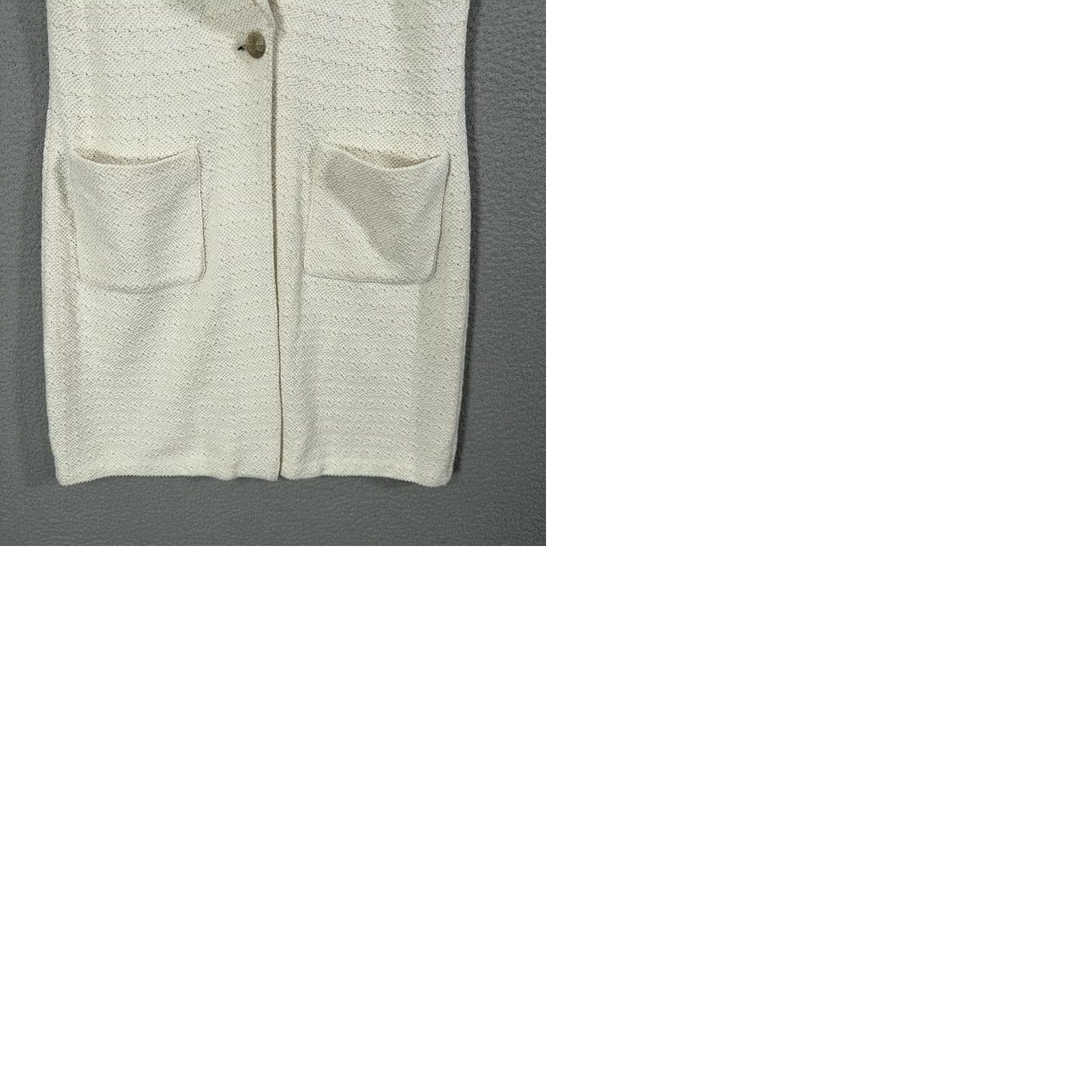 St. John St John Vest Womens Medium White Knit Lined Silk Pockets USA Size M / US 6-8 / IT 42-44 - 10 Thumbnail