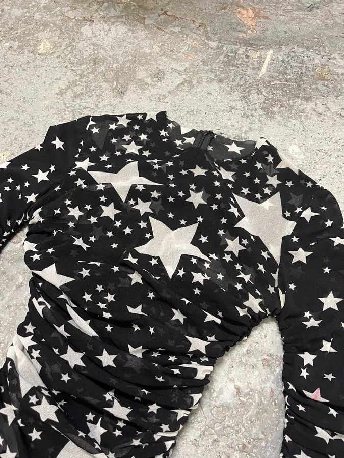 Dolce & Gabbana × Vintage FW2011 Dolce & Gabbana Pleated Star Black Dress Size S / US 4 / IT 40 - 6 Thumbnail