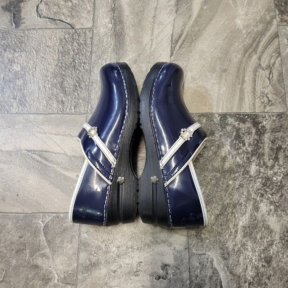 Other Sanita Lindsey Navy Blue Patent Leather Heart Rhinestone Sta Size US 8.5 / IT 38.5 - 2 Thumbnail