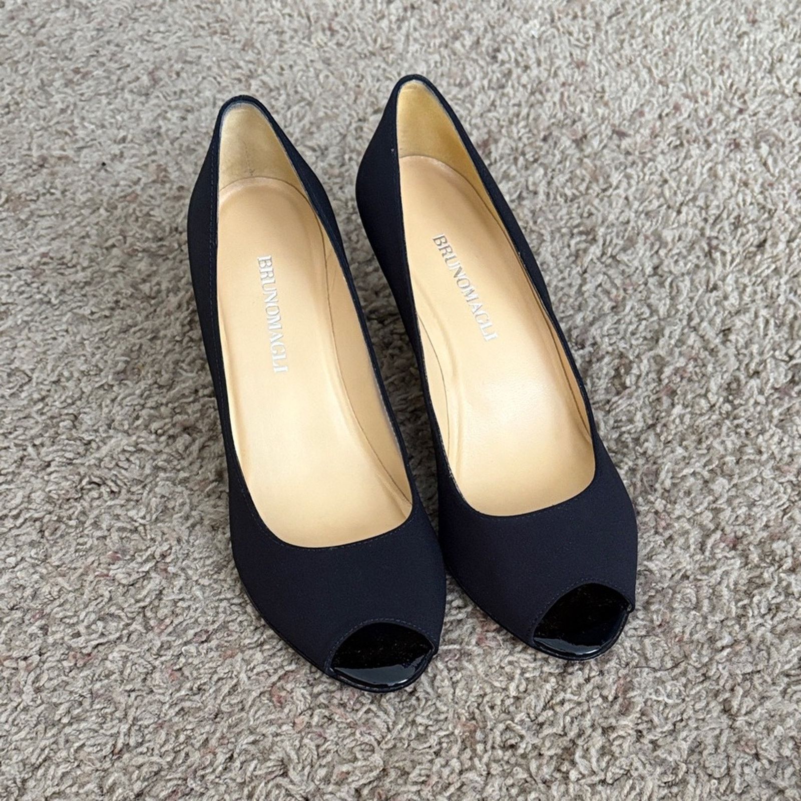 Bruno Magli Bruno Magli Black Peep Toe Heels Size US 6.5 / IT 36.5 - 1 Thumbnail