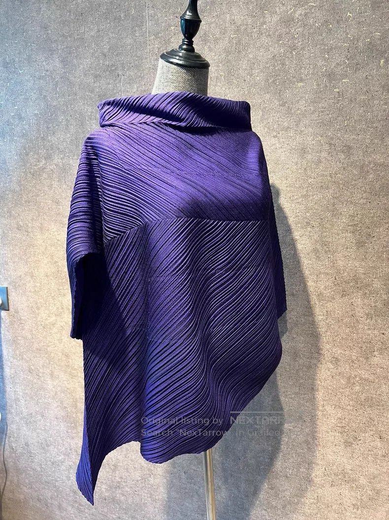 Issey Miyake Issey Miyake Purple Pleated Long Sleeve Pullover Size M / US 6-8 / IT 42-44 - 5 Thumbnail